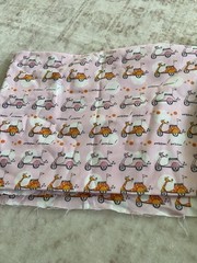 RETRO VESPA SCOOTERS VROOM COTTON FABRIC- Green, Pink, Orange