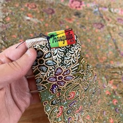 Vintage ADRM Dua Sekawan Floral Batik Sarong Green Purple Red Flowers 43”x 72”