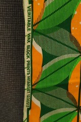 108″L x 44″W HiTarget Fabric Veritable Guaranteed Wax Block Print Orange Flowers