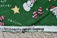 By 1/2 Yd, Red White & Gold Christmas-Theme on Green Flannel, Jo-Ann, EB47