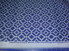 Richloom Solarium Outdoor Fabric~Blue White Geo Polyester Canvas~3 Yards x 54″ W