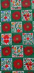 Length of Christmas Sewing Fabric, 2 Yards Long x 45″ Wide, Folk Art Block Print