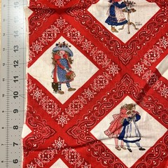 Vintage Hollie Hobbie Bandana Red 1 Yard 12” X 42” Cotton Fabric