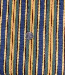 Vtg Striped Fabric Remnant By Debbie Mumm For SSI Green Golden Yellow Blue