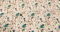 Farms*Barns*Silos*Pine Trees*Tonal White w/Dots* QT Fabrics*100% Cotton*9″ x 21″
