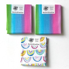 Fabric FQ Fat Quarter Set Rainbow Colors Ombre Rainbows 18″x21″ White 100%Cotton