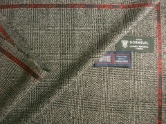 DORMEUIL 67% WOOL & 33% SILK JACKETING FABRIC “Dorsilk Red” Check/Plaid = 2.0 m.
