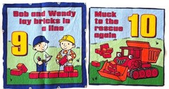 Fabric Squares – Bob the Builder and Construction 6.5 x 6.5 and Strips 54″ x 5″