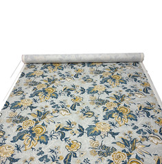 BALLARD DESIGNS WELLING BLUE JACOBEAN FLORAL DESIGNER FABRIC BY YARD 54″W