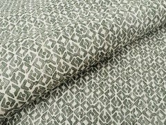 Mark Alexander Small Scale Geometric Linen Print Fabric- Facet / Verdant 2.50 yd