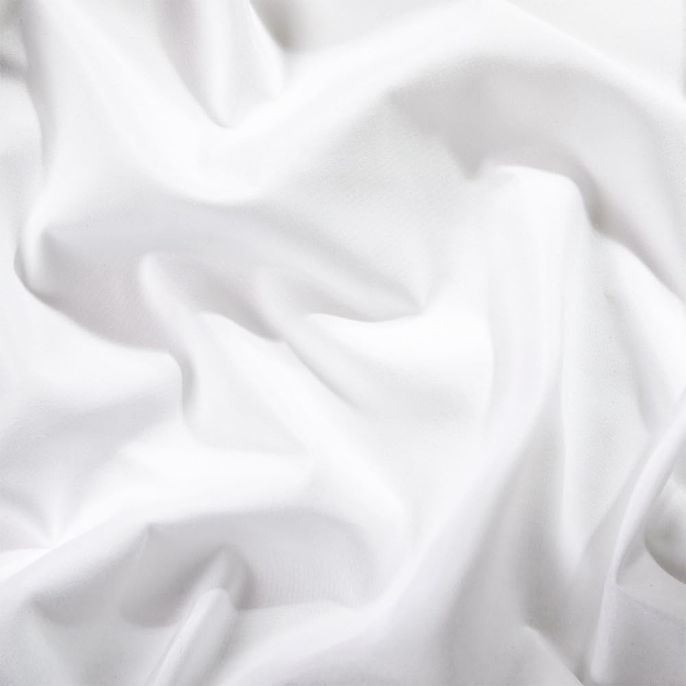 Microfiber Fabric by the Yard, 56 Inch Wide White Lining Fabric for Sewing, Curt