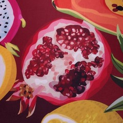 Large Tropical Fruit Medley Print Lycra Fabric 56″ By The Yard