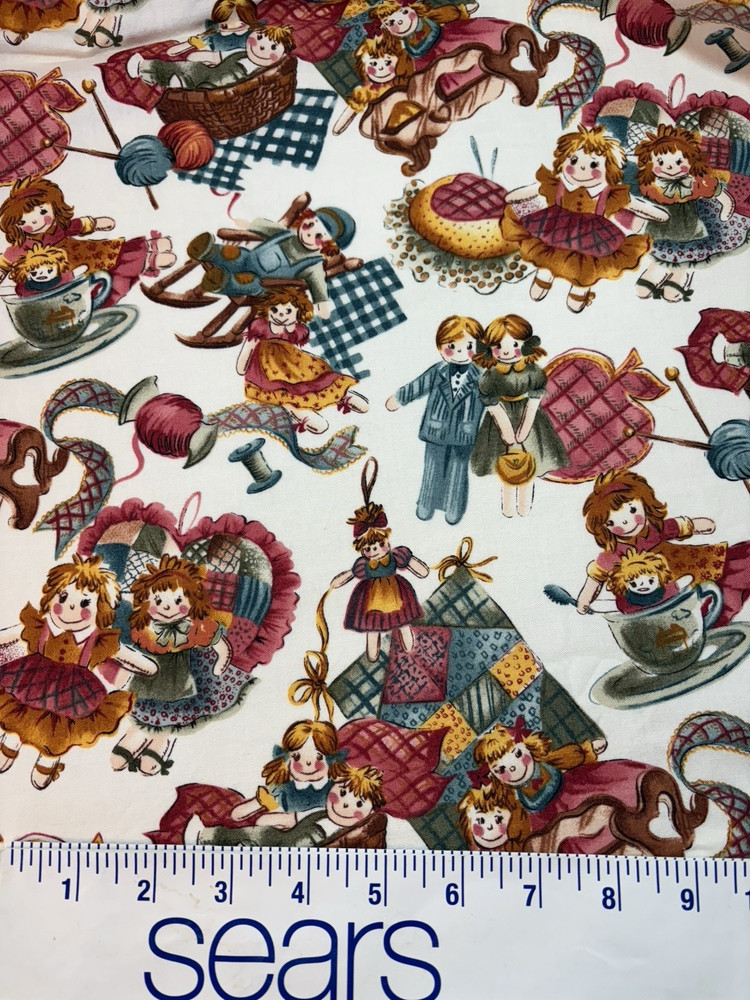 Marti Mitchell cotton quilt fabric dolls Vintage patchwork Collectibles 2 yds