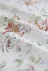 Crinkle Double Gauze Cotton Fabric By The Yard Watercolor Print 55in Wide 1yd WC
