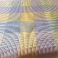 Pastel Checkered Rib Knit Fabric Bulk Lot 8.75 Yards 44” Wide/Multicolor