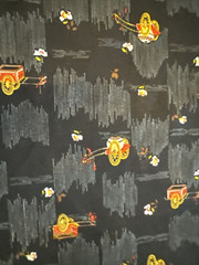 Vintage Fabric Klopman Mills Asian Rickshaw Black 3Y Knit Sheer A7