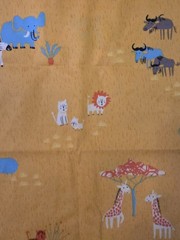Serengeti Lions Zebras & More Cotton Fabric 56″x45″ Childrens Multicolor