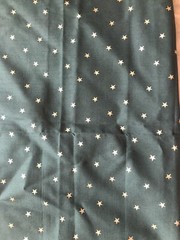 Cotton Fabric 1/2 Yard Forest Green with Gold Stars All Over