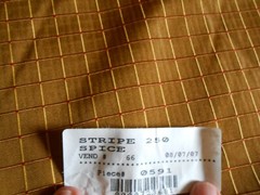 Rust Brown Stripe Spice Square Design Silk Fabric 54″ x 5 1/2 yards Piece