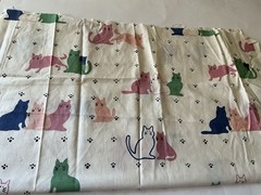 Quilting Sewing Crafts Fabric Lot Cats Green Red Blue White Cotton