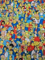 2 1/2 Yards Where’s Bart? “The Simpsons” Springs Creative VTG 2007 New 90″x 43″