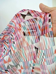 Pure 100% Silk Chiffon Printed Fabric 54” wide. Aztec pattern. Sold By Yard