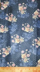 Wool Blend Floral Printed Thick Winter Spun Soft Fabric 45”W Sold BTY Navy