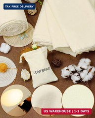 100% Cotton Muslin Fabric by The Yard,63in x 1Yards Unbleached Natural Cotton Ma