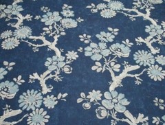 Thibaut Curtain Fabric ‘CLAUDETTE’ 3.4 METRES (340cm) NAVY – LINEN BLEND