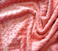 CORAL PEACH MINKY CUDDLE DIMPLE DOT PLUSH SEW QUILT CRAFT FABRIC BTY & PRECUTS