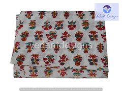 Pure Cotton Fabric Indian Sewing Craft Red Floral Print Material 5 Yard