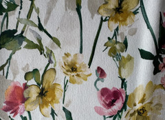 Clarke & Clarke Wild Meadow Ivory Designer Fabric Remnant 24″x34″