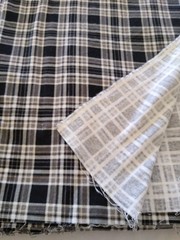 SUPER SNUGGLE FLANNEL FABRIC 100% cotton material Joann black tan plaid 7.5yds