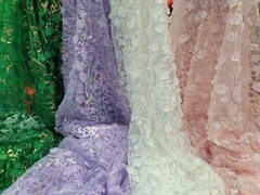 3D Flower Floral Embroidered Lace Emerald Green Fabric By Yard Prom Quinceañera