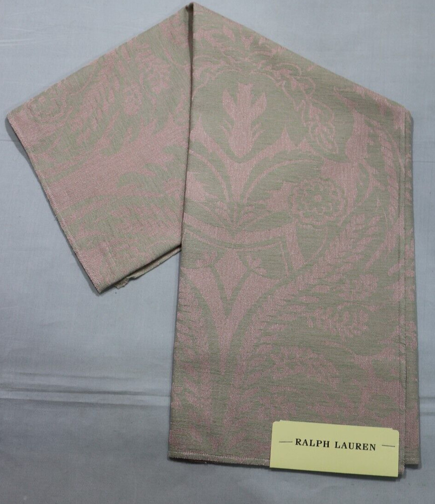 RALPH LAUREN 24X26 FABRIC REMNANT “STANDISH DAMASK” COLOR BISQUE INDIA #