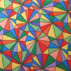 Cotton Fabric of Colorful Kaleidoscope of of multi colors 16″ x 42″ QT Fabrics