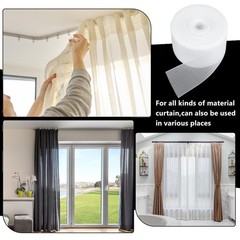 54.6 Yards Translucent Drapery Buckram, 4 Inch Close-Meshed White Heading Tap…