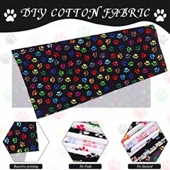 10 Pieces Paws Fabric Cute Paw Prints Squares Paw Print Fabric Fat 20 x 20 Inch