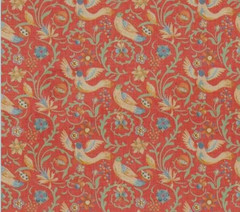 GP & J BAKER CURTAIN FABRIC DESIGN DESIGN Royal Court 6.5 METRES RED LINEN BLEND