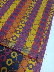 Anzea Upholstery Fabric Enterprice Circles Purple Yellow 4.5 yds Germany