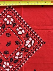 VINTAGE Bandana Cotton Fabric Remnant Sale 15×15 100% Cotton Craft Sew Create
