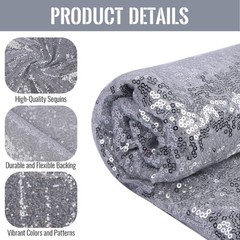 Sequin Fabric For Clothing Toy Decoration Tablecloth DIY Silver 1 Yard