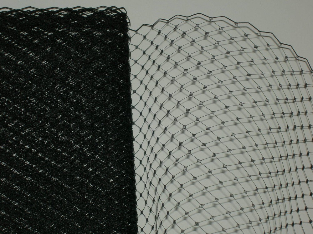 Black bird cage hat veil netting french birdcage net 1+ blusher length bird cage