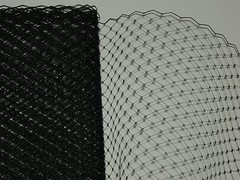 Black bird cage hat veil netting french birdcage net 1+ blusher length bird cage