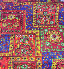 VTG`70`s BRIGHT MoD Boho Hippie Paisley Tiles Patchwork Cheater BTHY