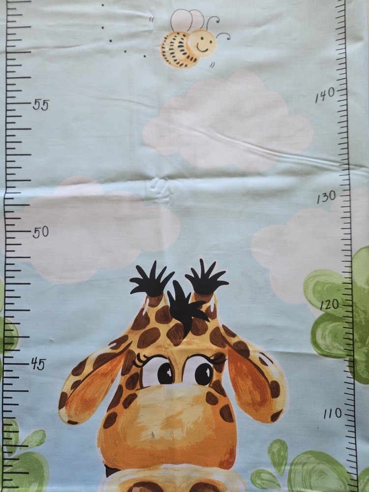 OOP Susybee Zoe Giraffe Nursery Baby Growth Chart Fabric Panel Hamil