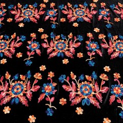 Johanna EMBROIDERED FLORAL 5 Pattern Polyester Stretch Velvet Fabric by the Yar
