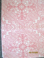 Scarlett from Connecting Threads red and white tile pattern