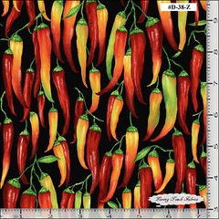 FRECKLE & LOLLIE, LOLLIE SNACKS, “PEPPERS PLEASE, D38-Z, FABRIC PRICED @ 1/2 YD