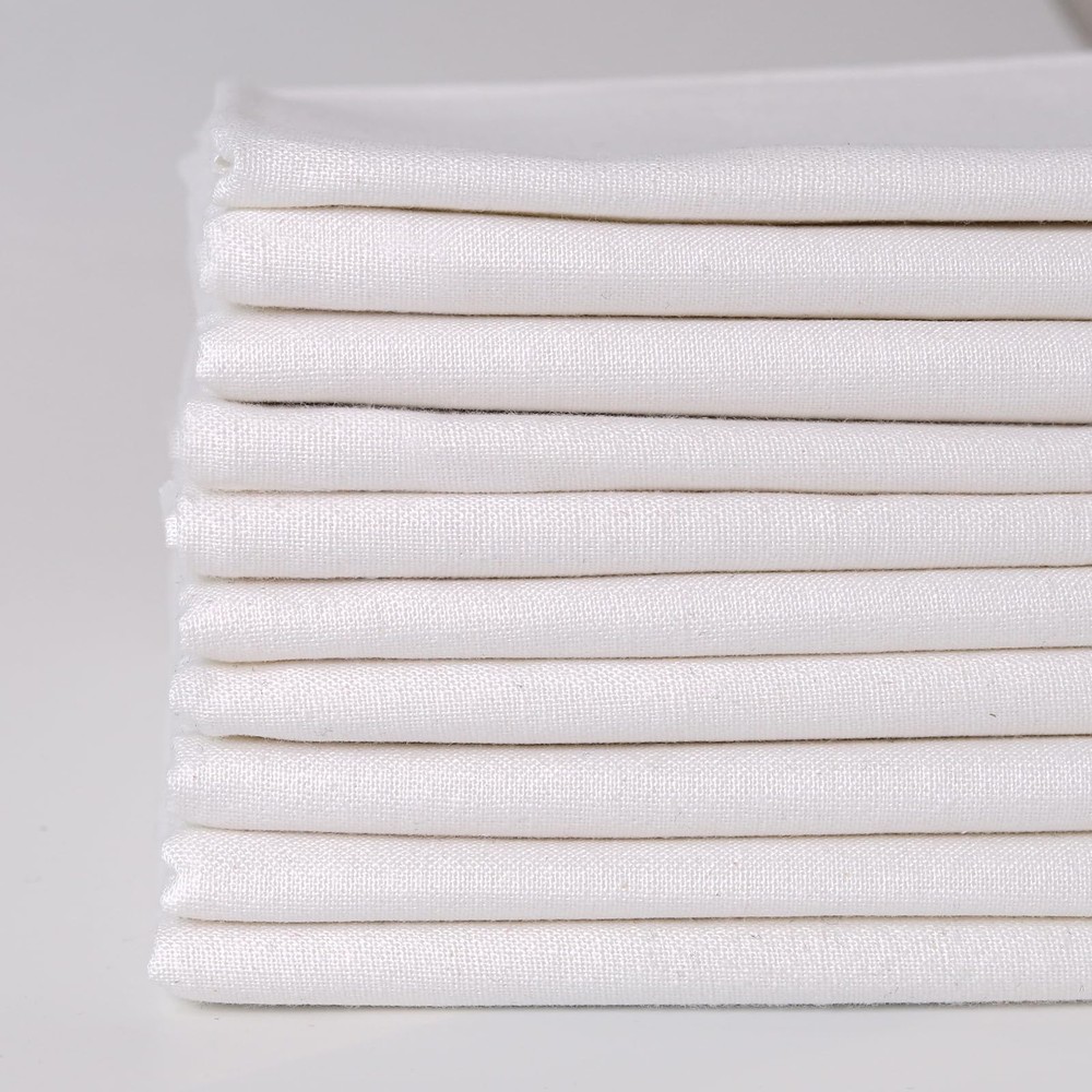 10 PCS White Solid Colors Precut Quilting Fabric Bundles 18×21 Inch Layer Cakes